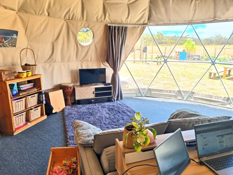 Interior of a 6m Geodesic Dome Australia