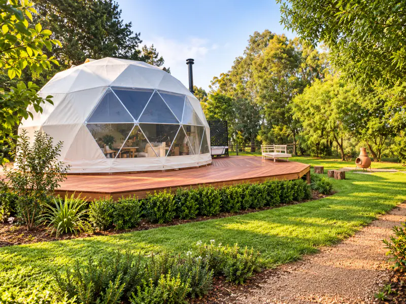 Stu's geodesic dome in rural Victoria