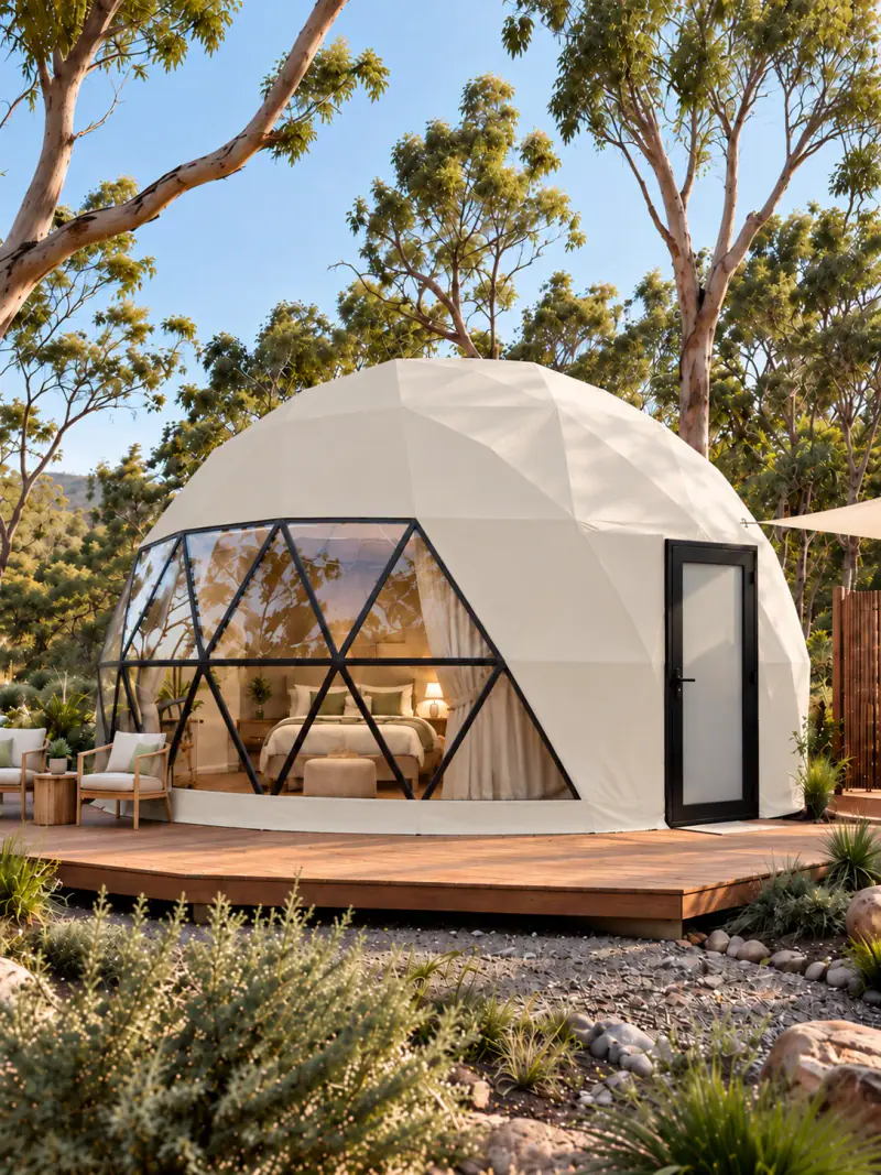 Pine roof rafters and top ring of a 6.3m Yurt