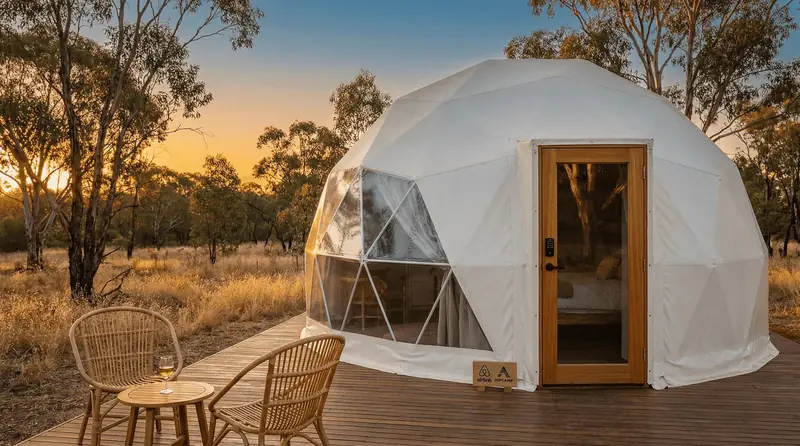 Glamping Geo Dome for Hipcamp and Airbnb Australia