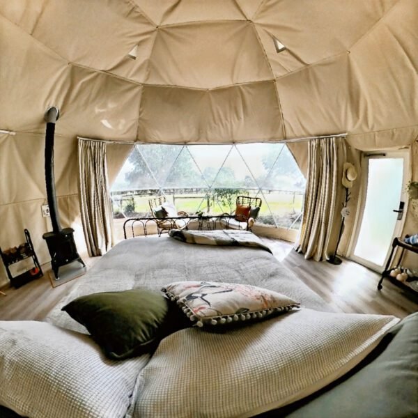 6m Geo Dome panoramic views bedroom